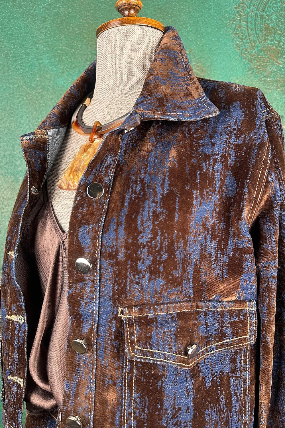 Kadife Gölgeli Denim Takım