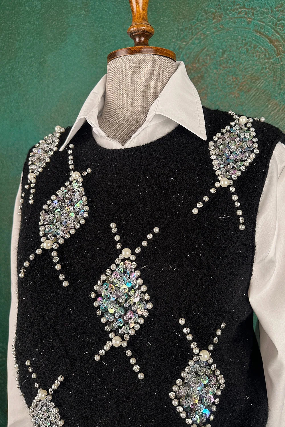 Taş İşlemeli Süveter Takım