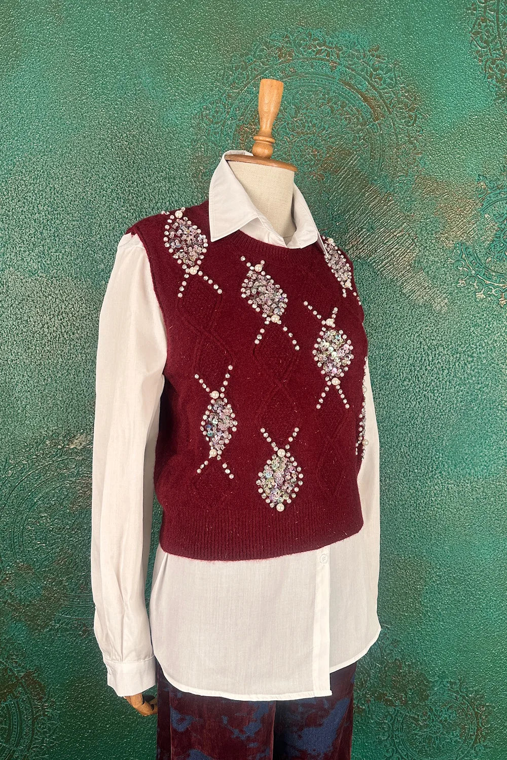 Taş İşlemeli Süveter Takım