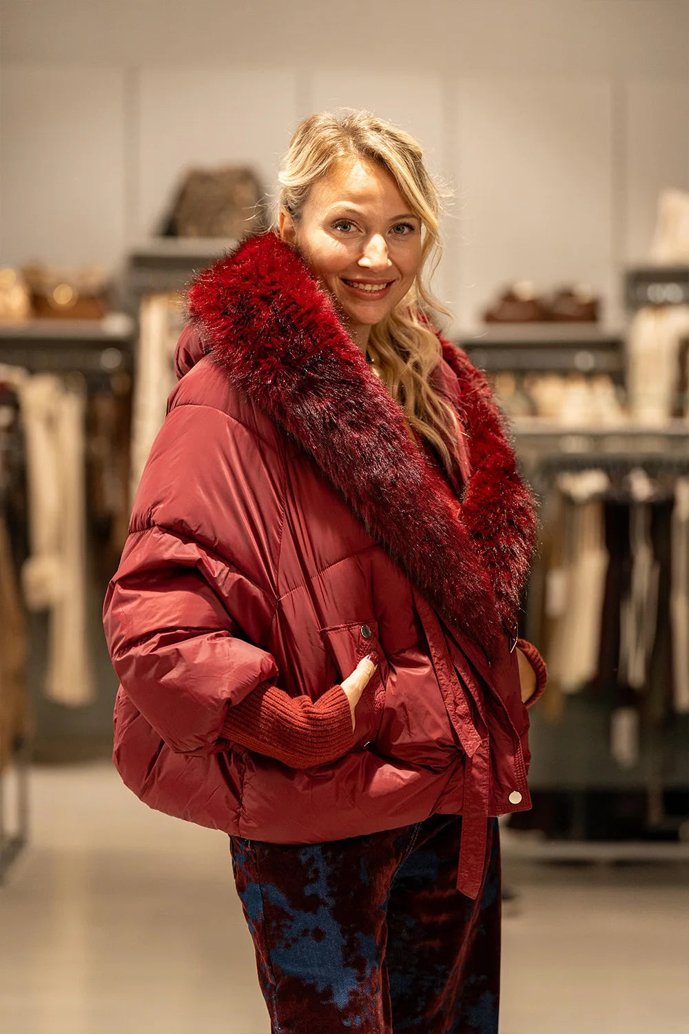 Kürk Yakalı Oversize Mont