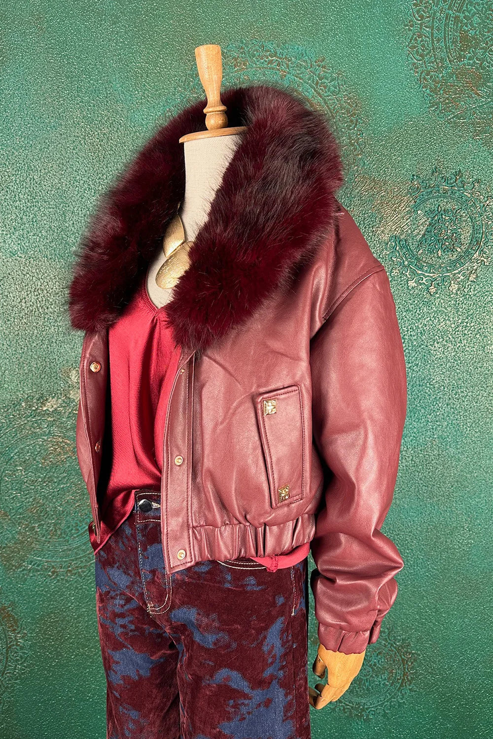 Kürk Yakalı Deri Mont