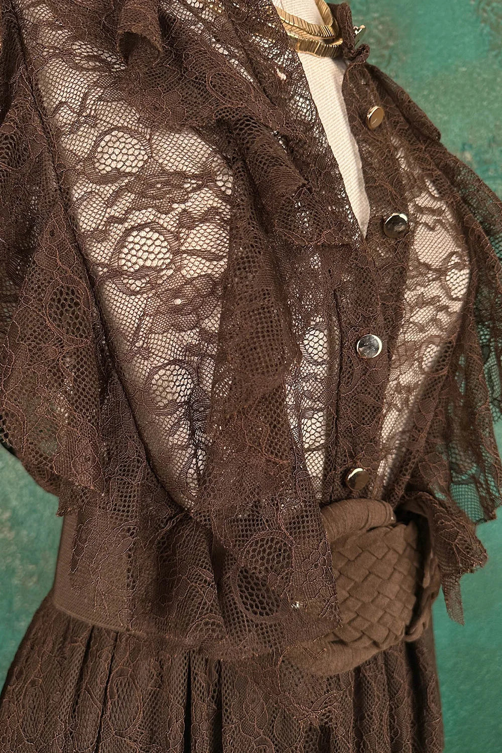 Dantel Detaylı Midi Elbise