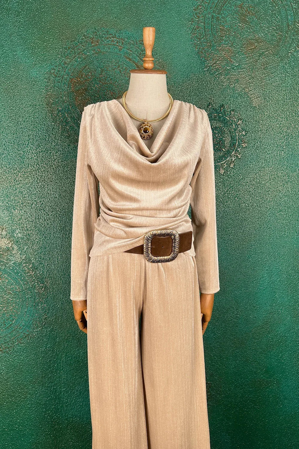 Simli Kadife Pantolon Takım