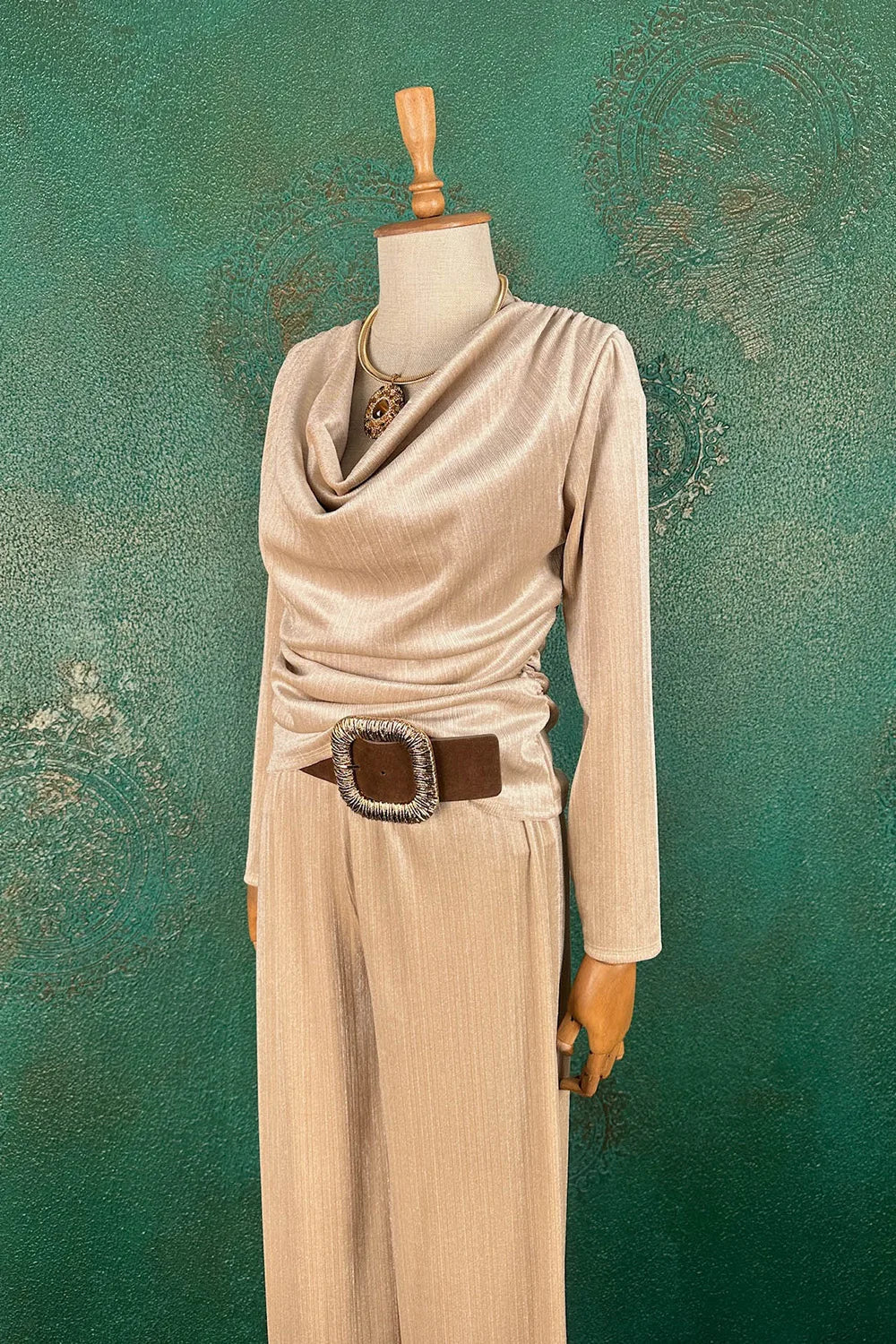 Simli Kadife Pantolon Takım