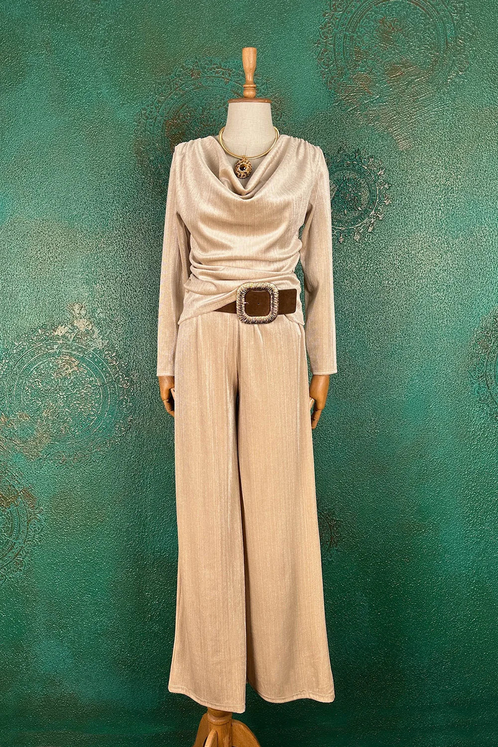 Simli Kadife Pantolon Takım