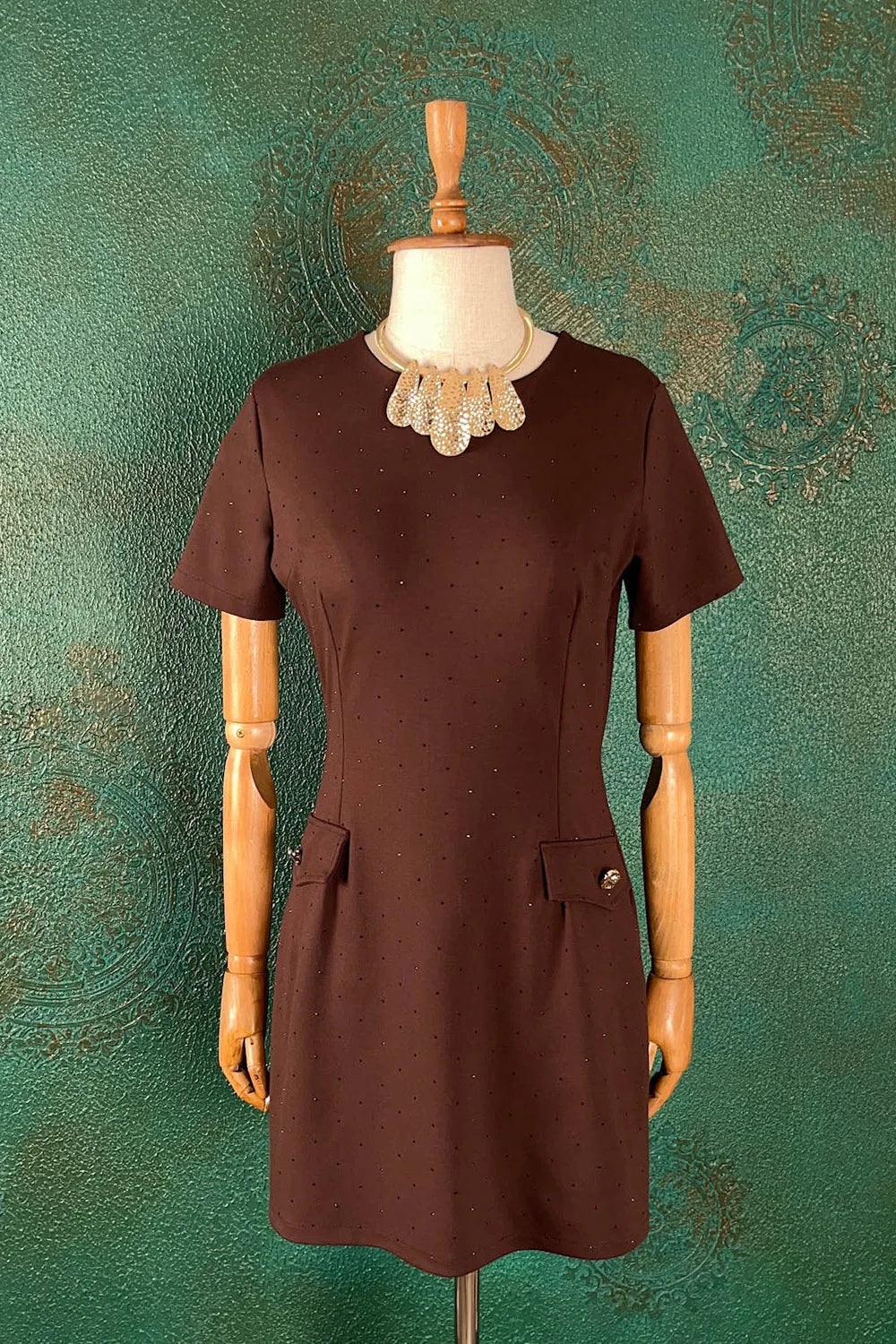 Taş İşlemeli Mini Elbise