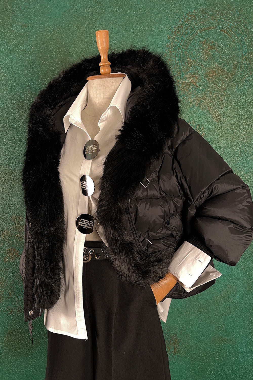 Kürk Yakalı Oversize Mont