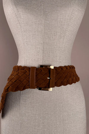 Geniş Örgü Süet Kemer