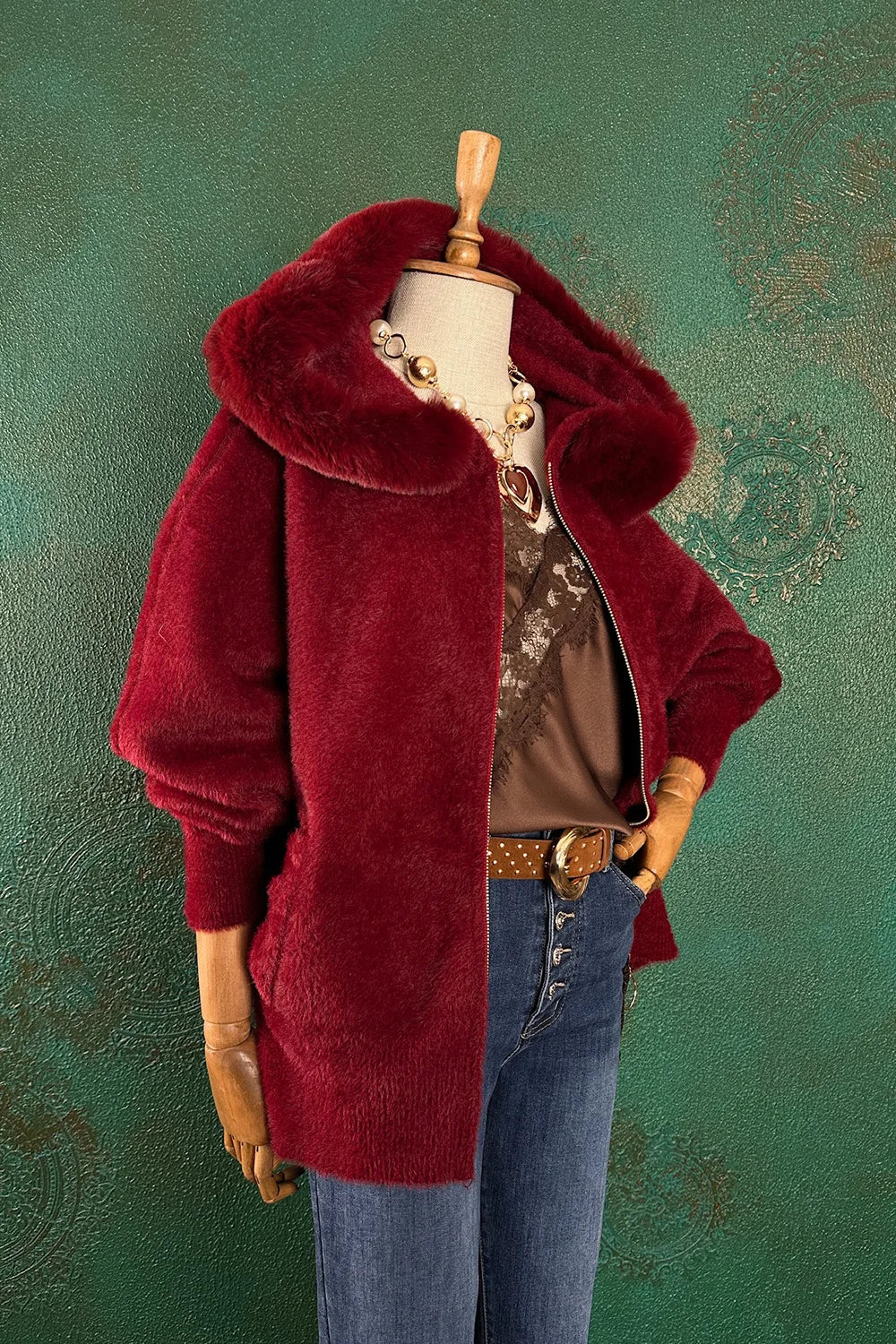 Kürk Detaylı Yumuşak Hırka