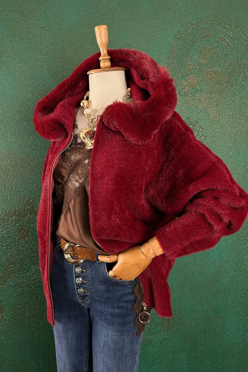 Kürk Detaylı Yumuşak Hırka