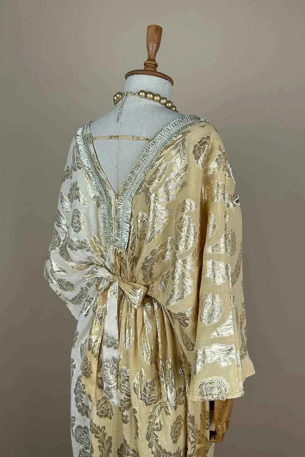 Renk Bloklu Kaftan Elbise - Eliz