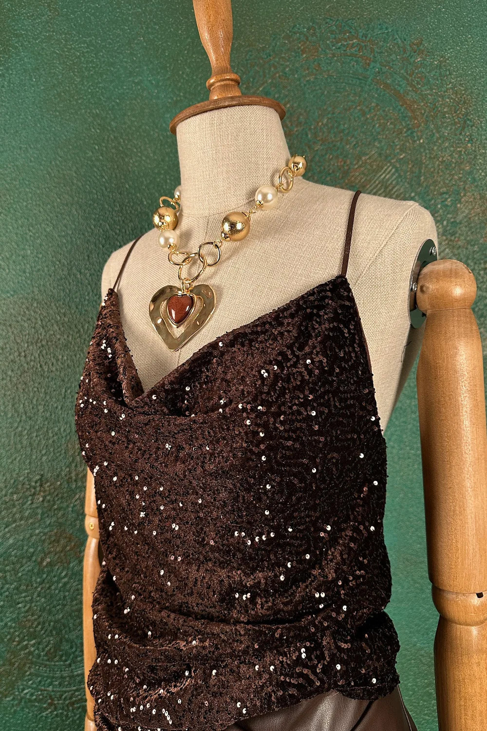 Leopar Desenli Payetli Bluz