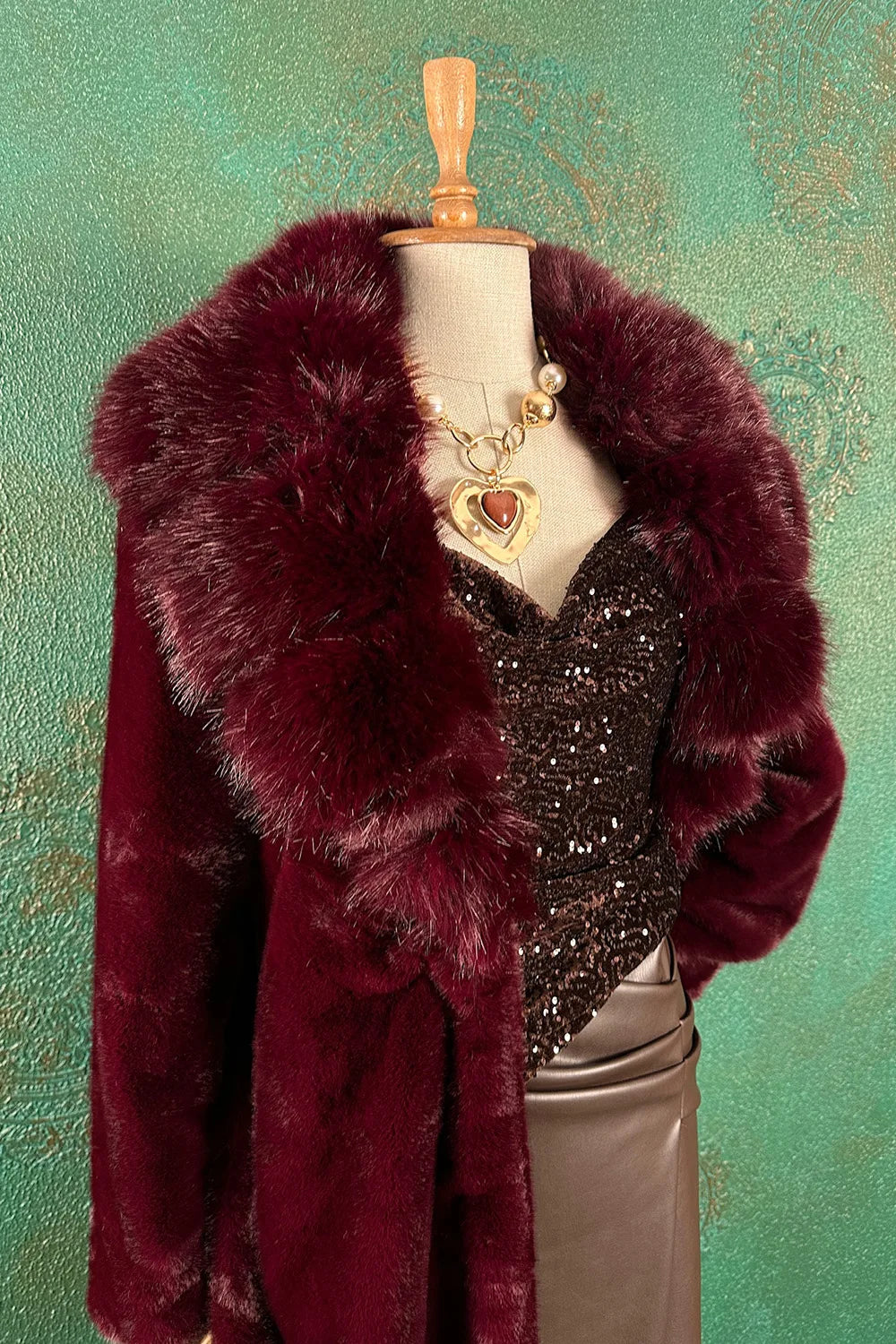 Bordo  Uzun Kürk Kaban
