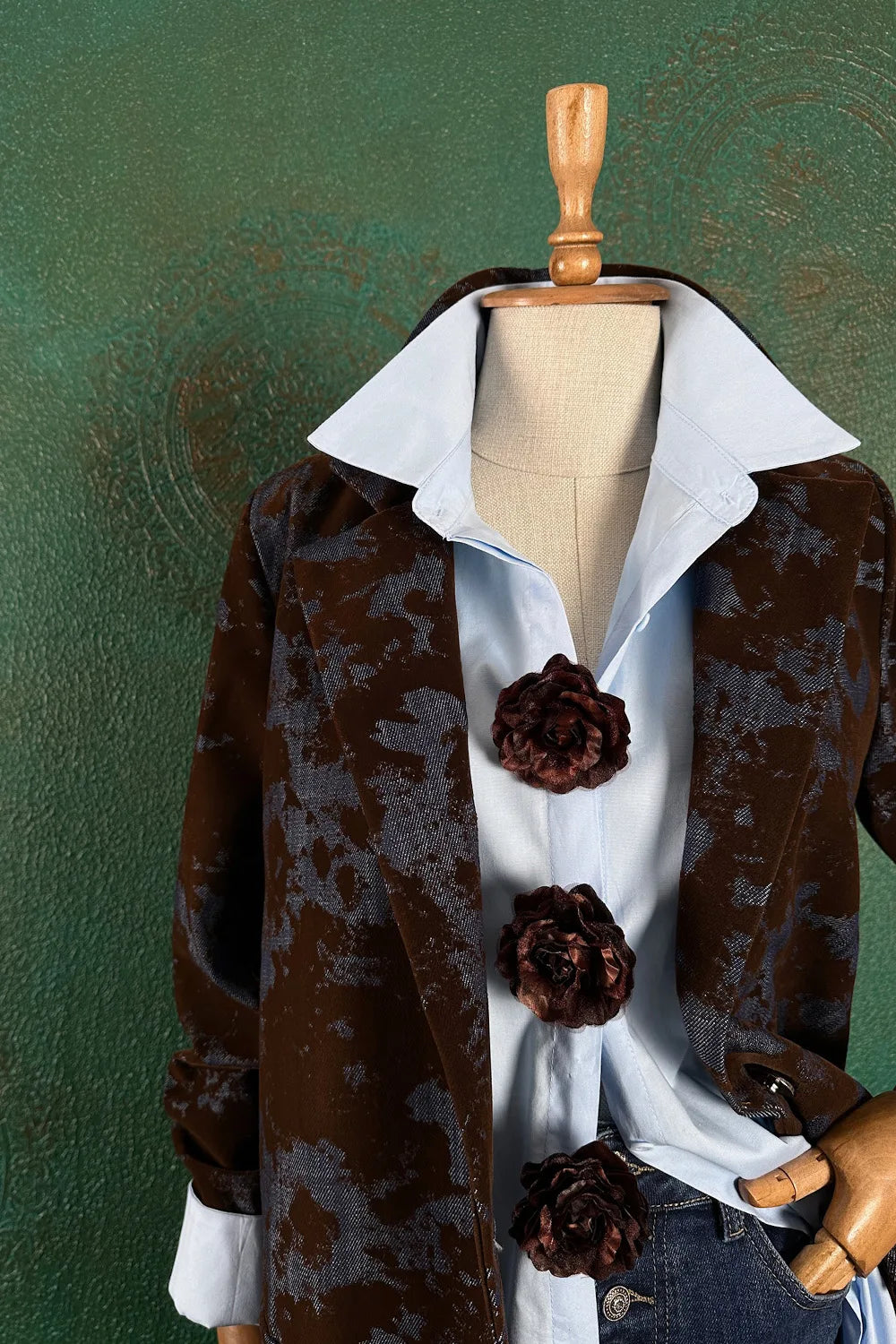 Kadife Gölgeli Blazer Ceket