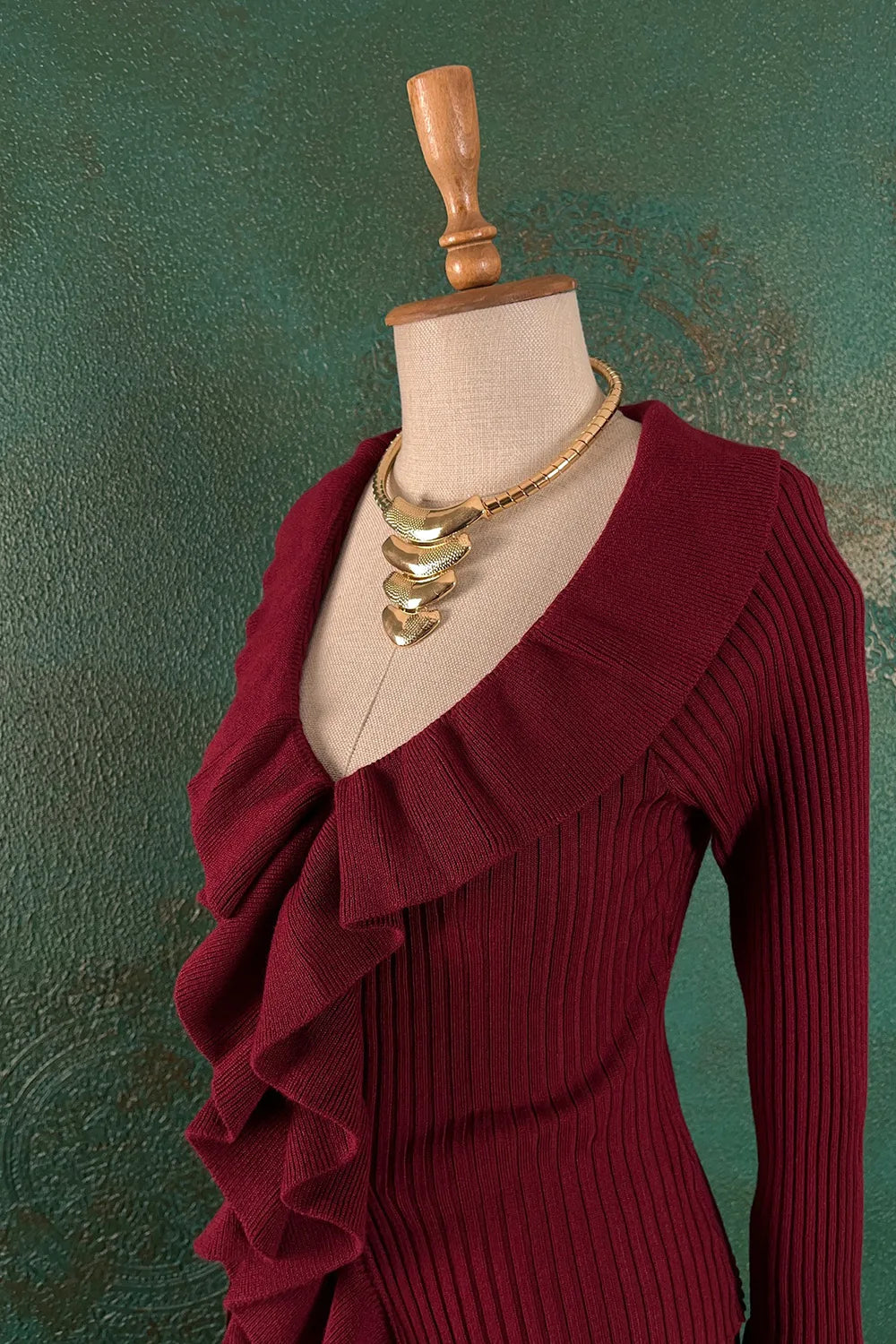 Volan Detaylı Triko