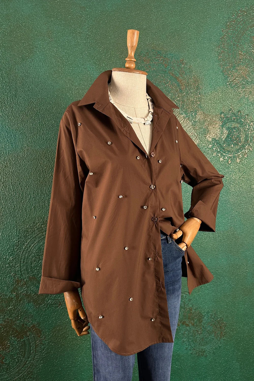 Taş İşlemeli Gömlek