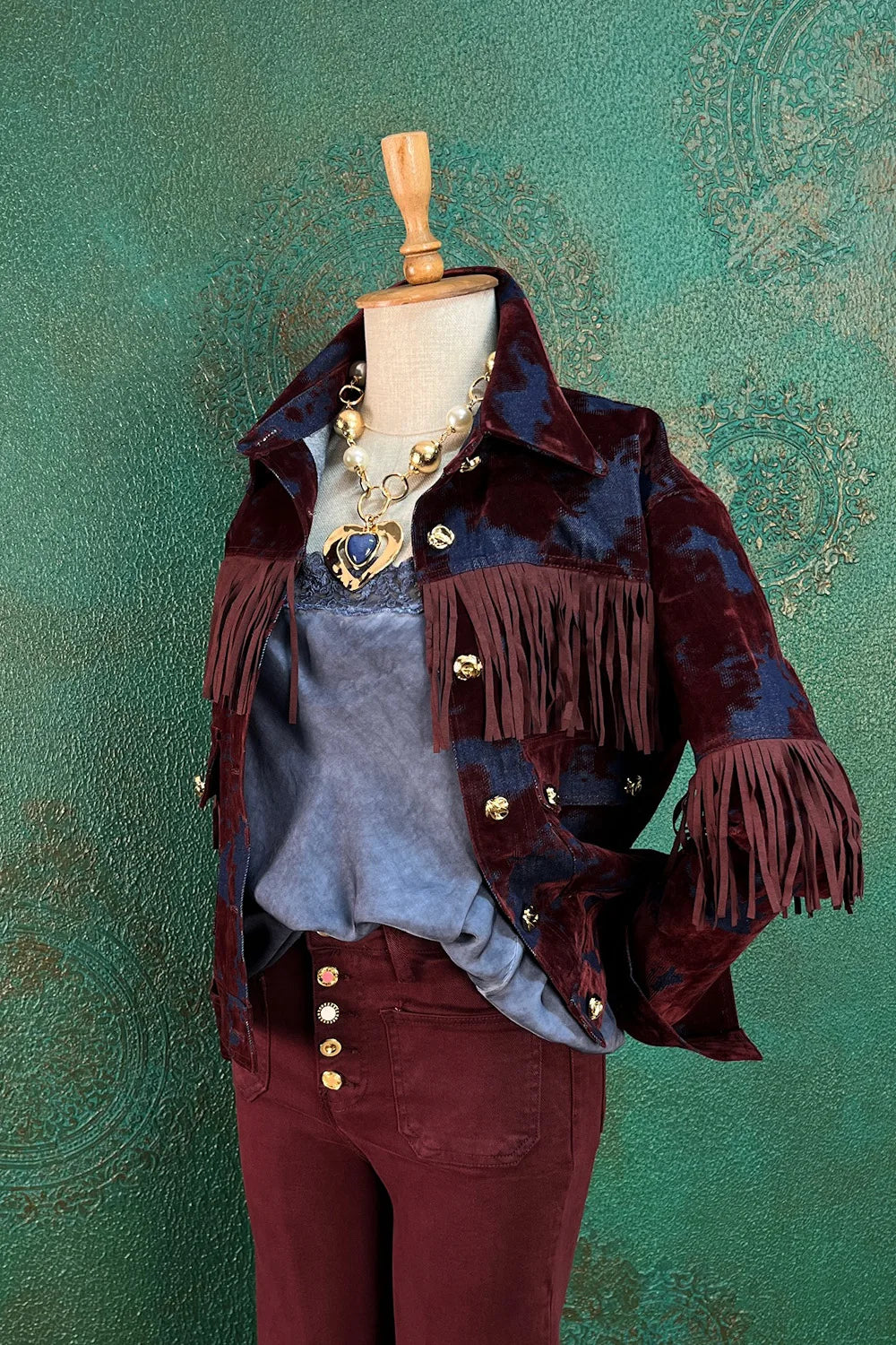 Kadife Gölgeli Püsküllü Ceket