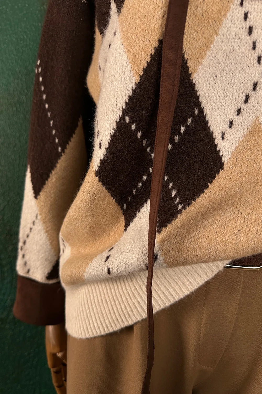 Baklava Desenli Triko Kazak