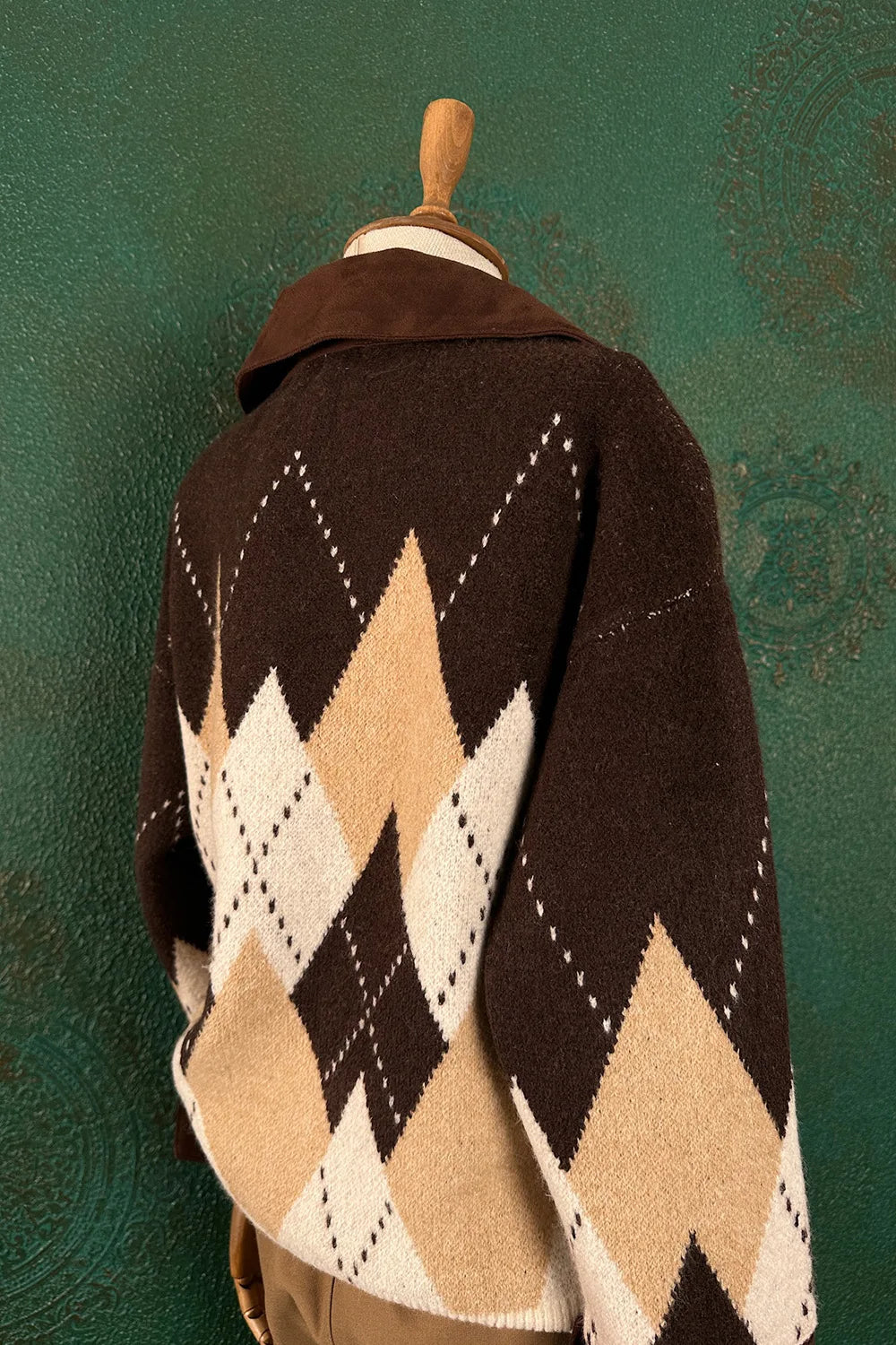 Baklava Desenli Triko Kazak