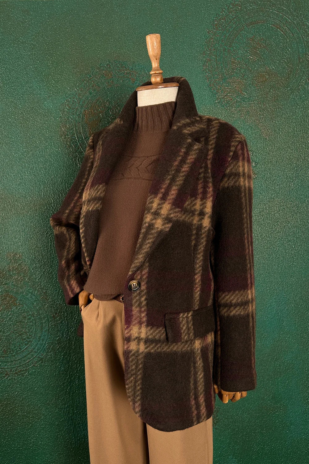 Ekoseli Blazer Ceket