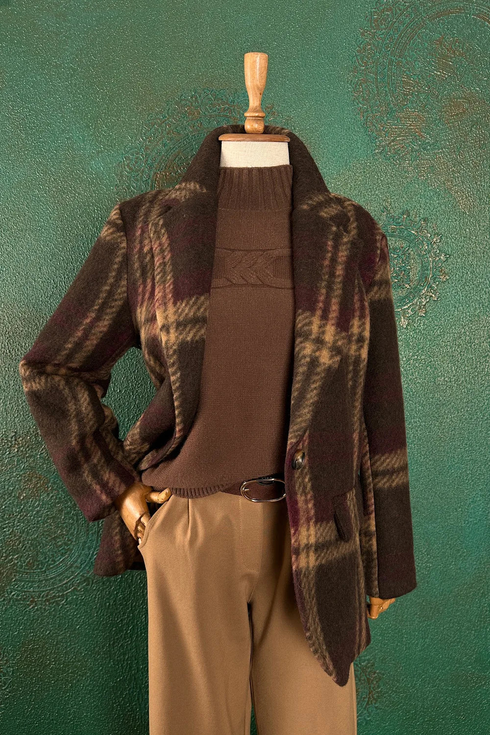 Ekoseli Blazer Ceket