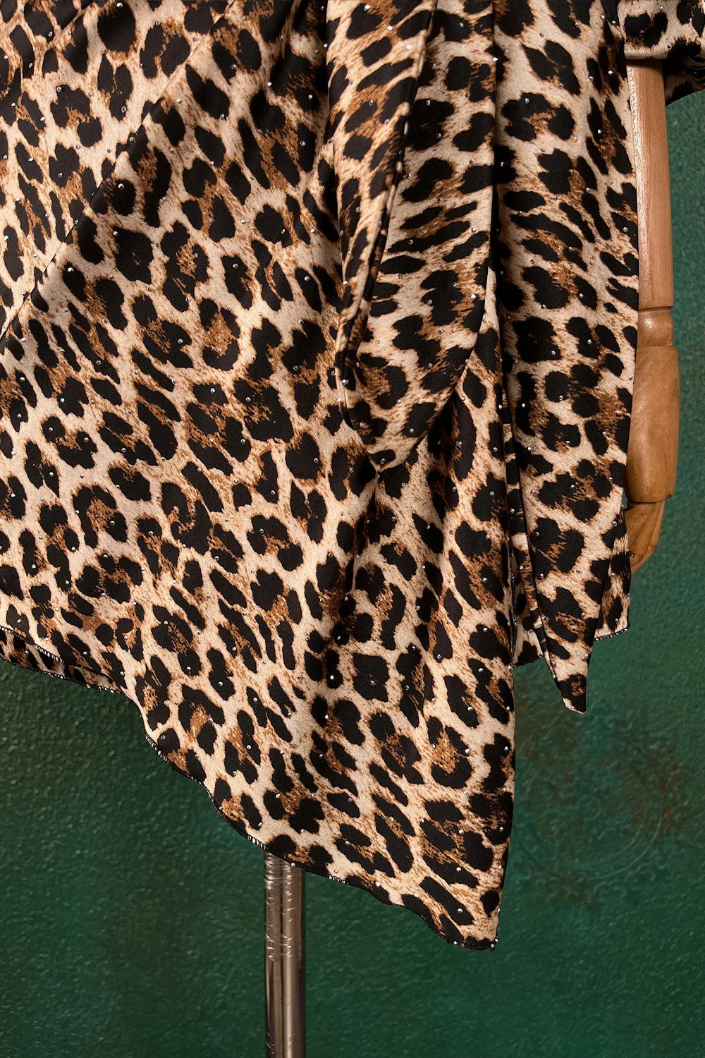 Leopar Desenli Kruvaze Elbise