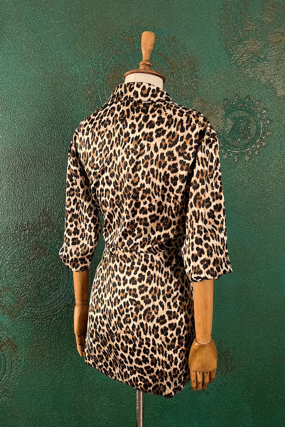 Leopar Desenli Kruvaze Elbise