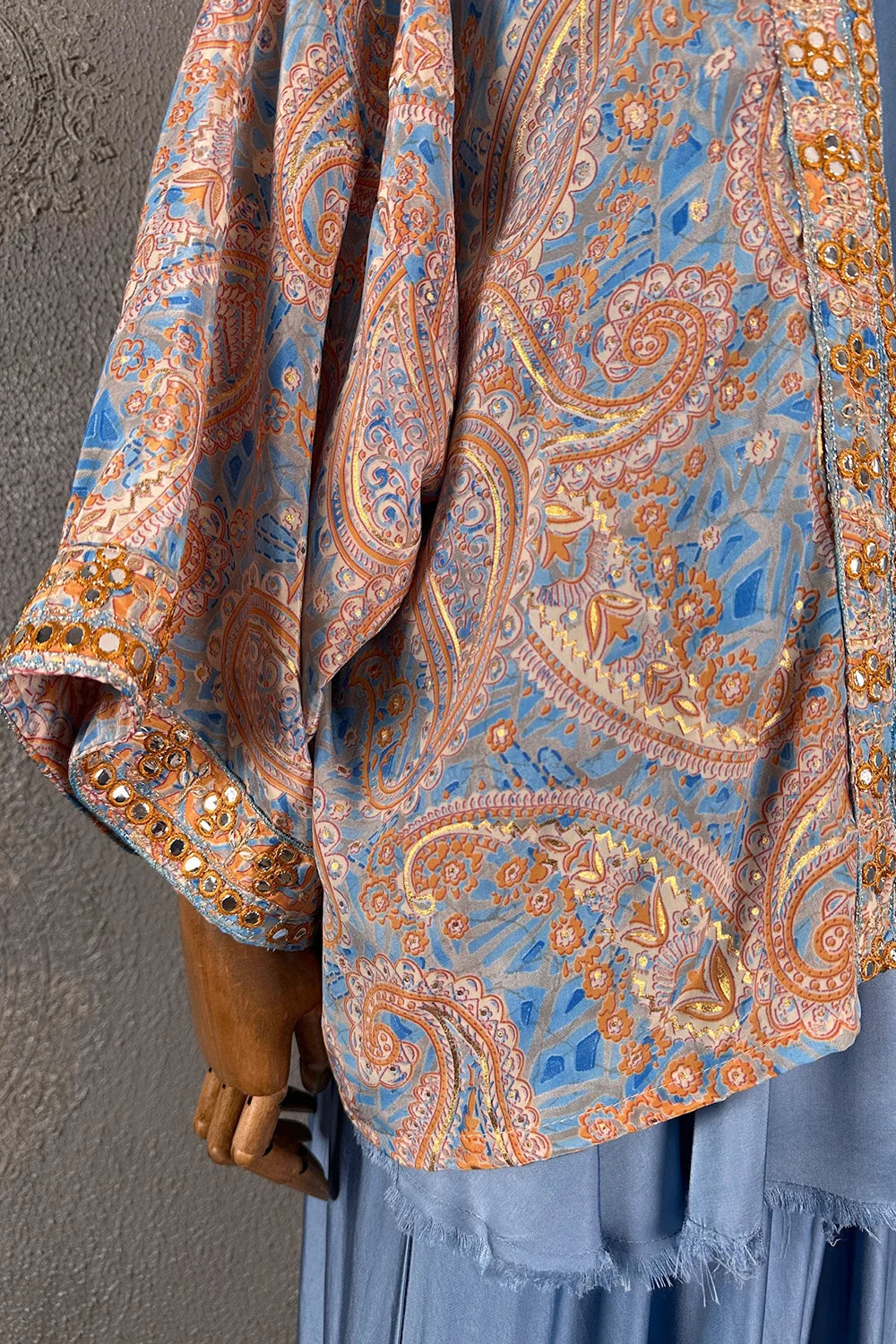Desenli İpek Kimono