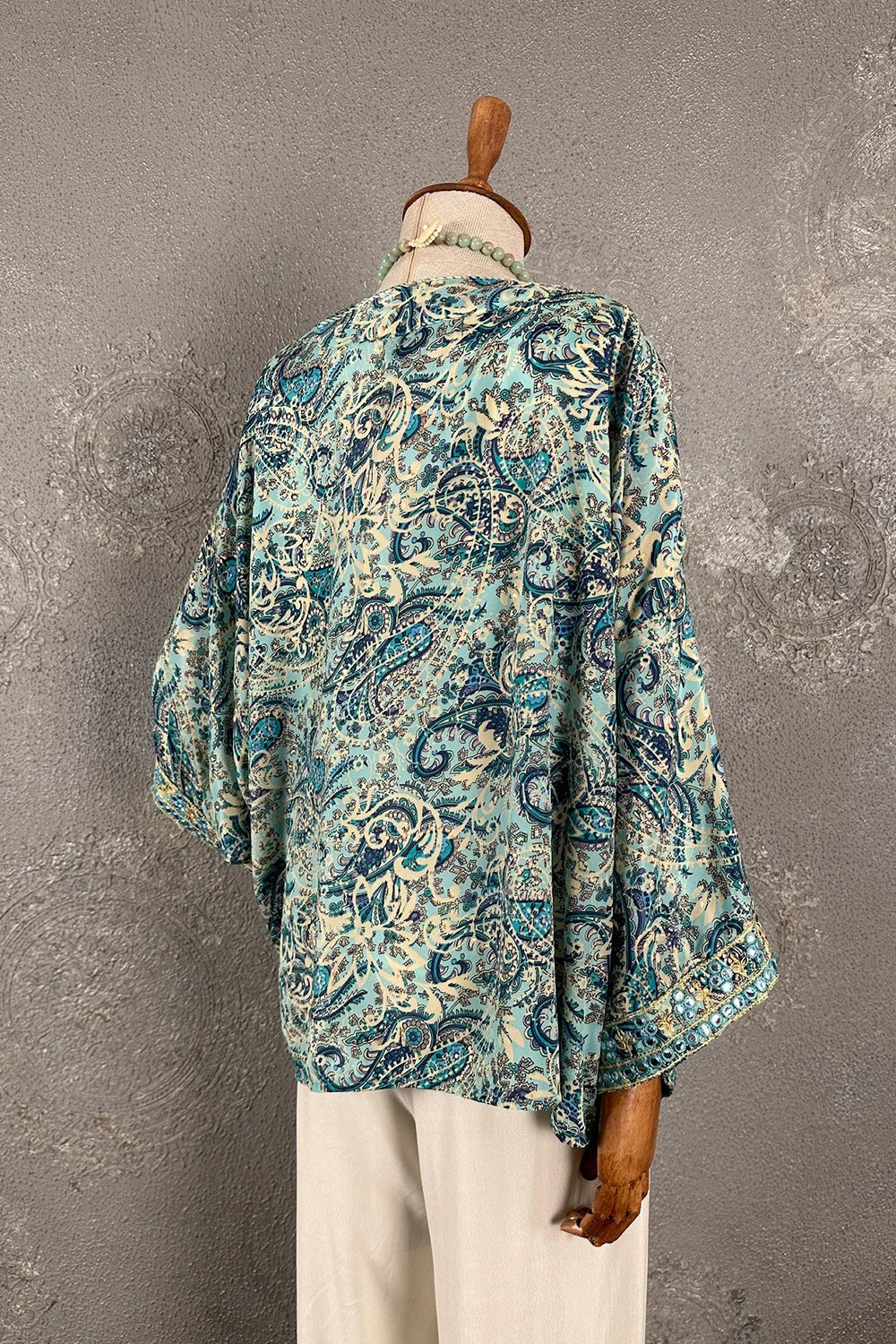 Desenli İpek Kimono