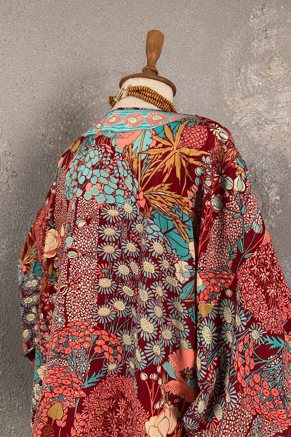 Desenli İpek Kimono