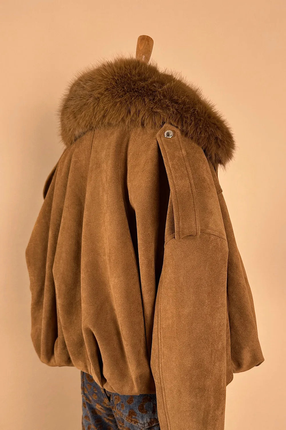 Kürk Yakalı Nubuk Ceket