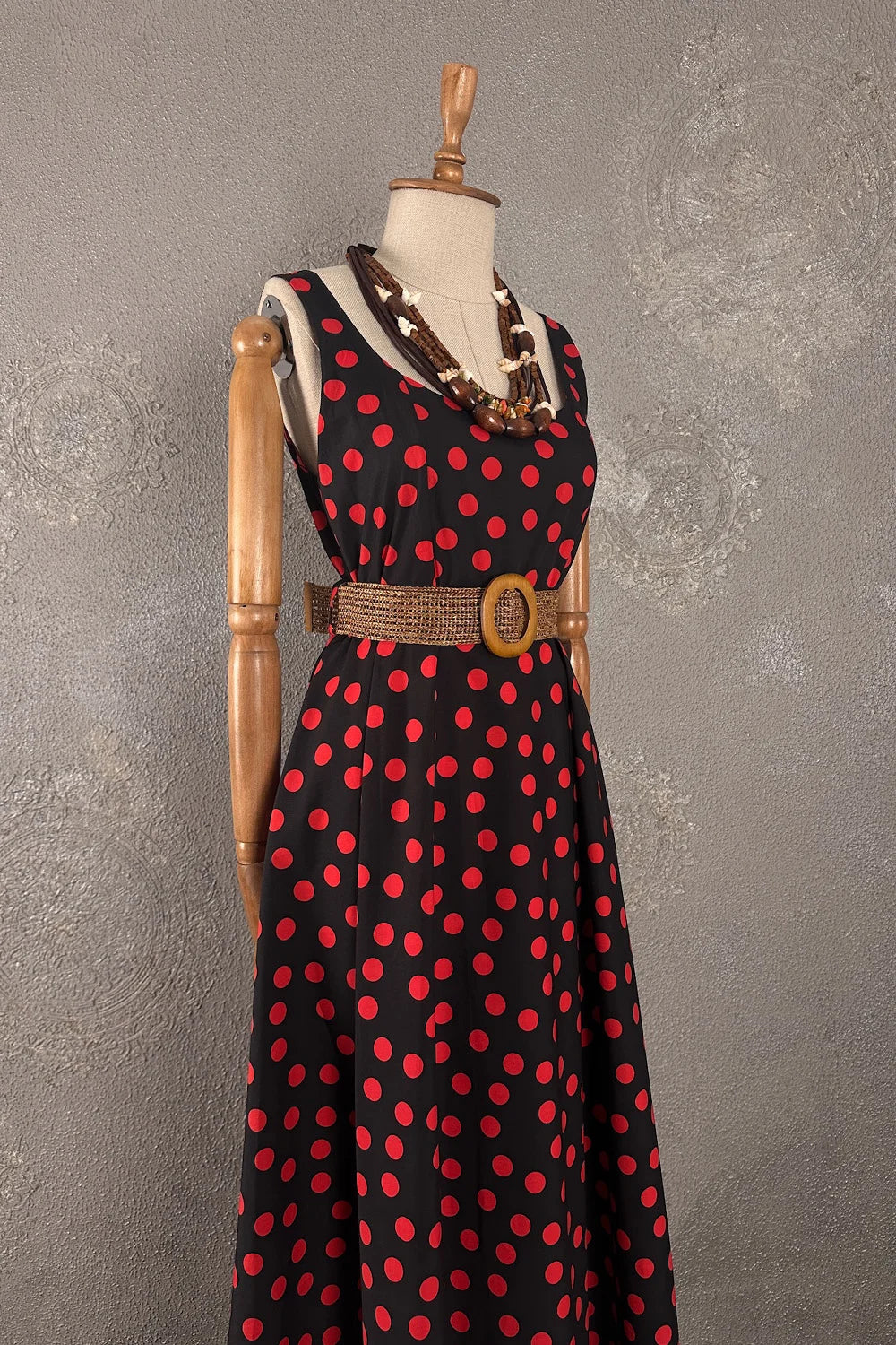 Puantiyeli Maxi Elbise