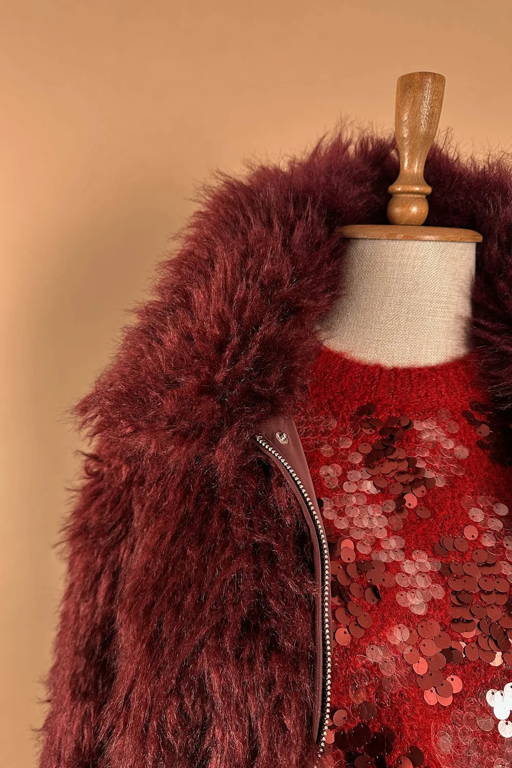 Çift Taraflı Kürklü Deri Ceket