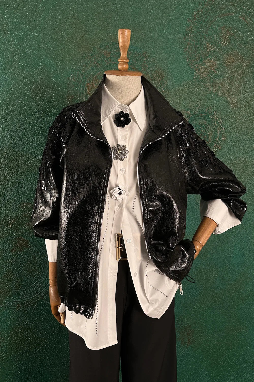 Payet İşlemeli Bomber Ceket