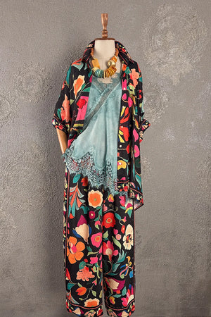 Desenli Oversize Pantolon Takım