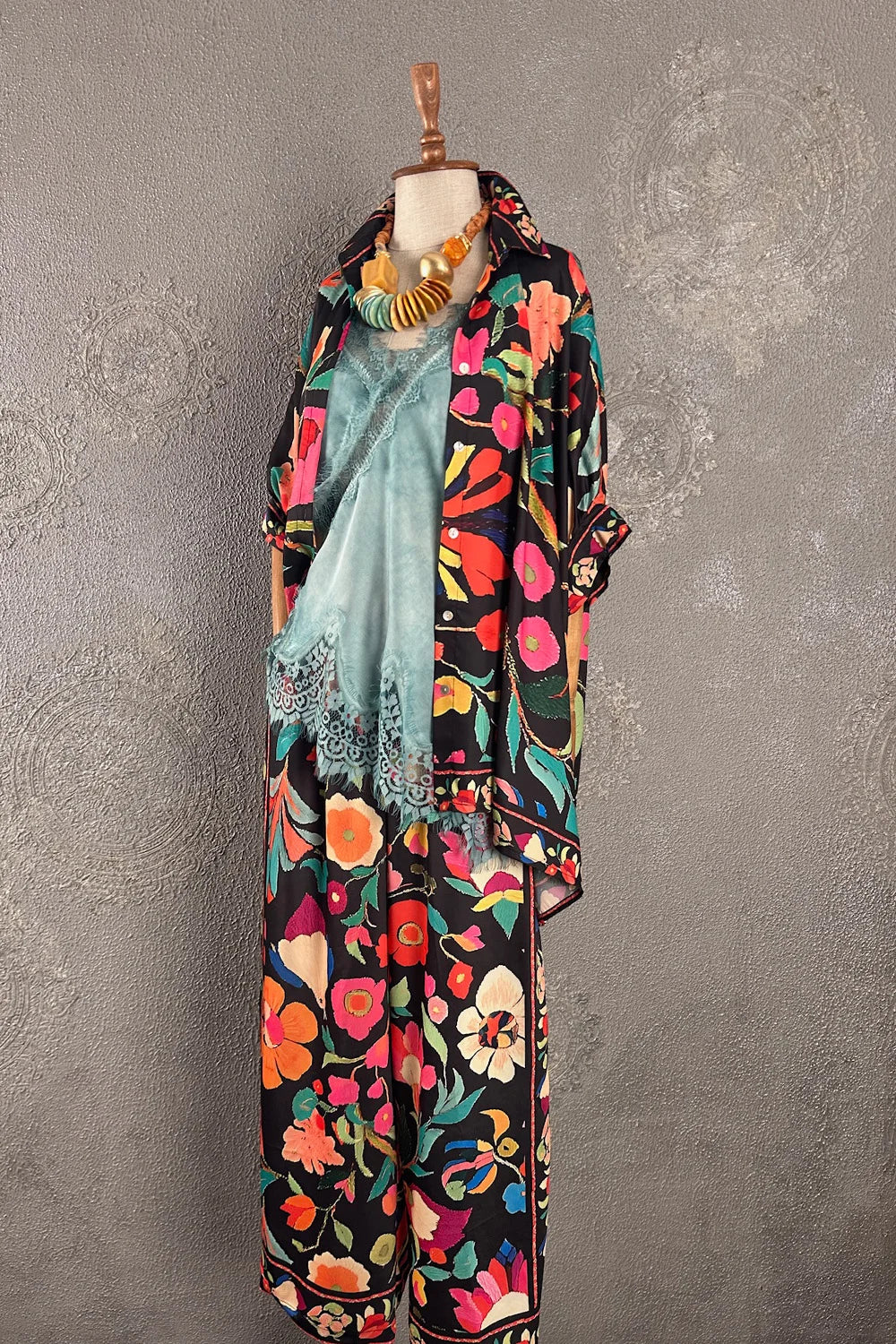 Desenli Oversize Pantolon Takım