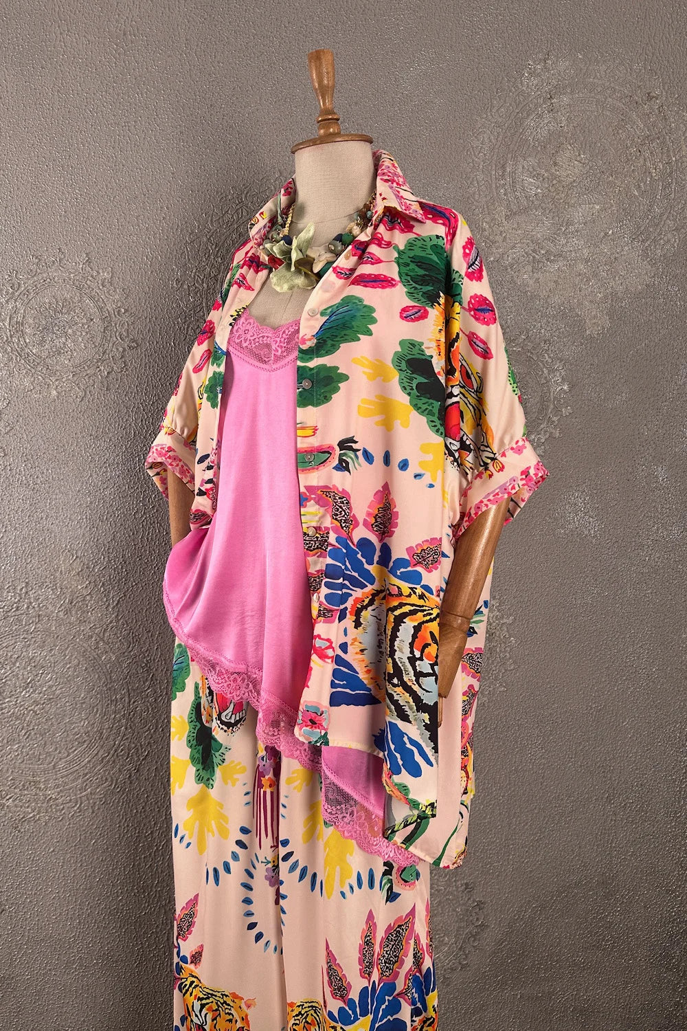Desenli Oversize Pantolon Takım