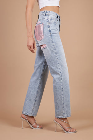 Taş Detaylı Jean