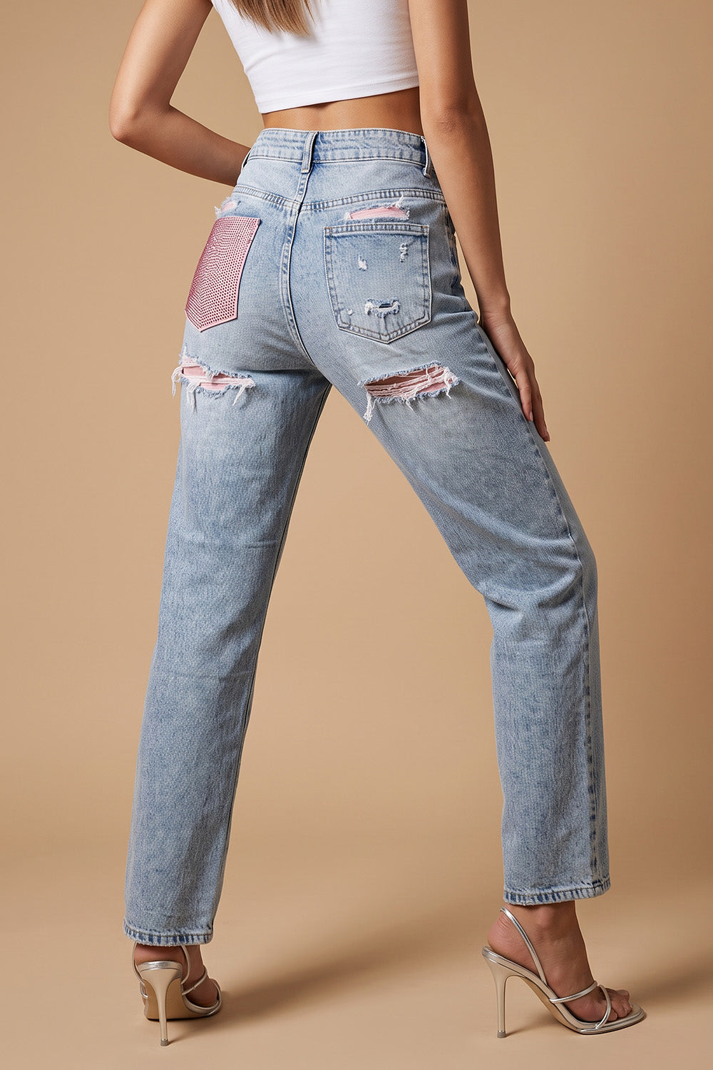 Taş Detaylı Jean