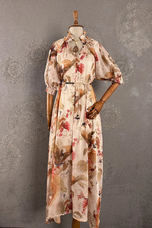 Floral Desenli Maxi Elbise