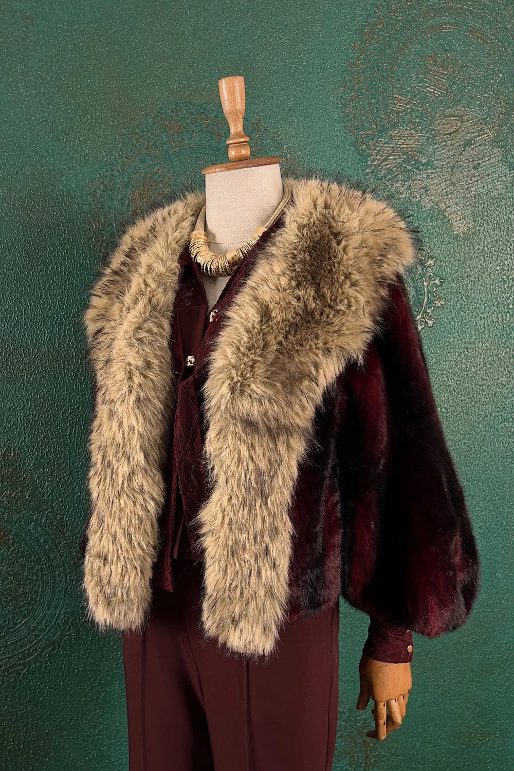 Balon Kollu Kürk Kaban